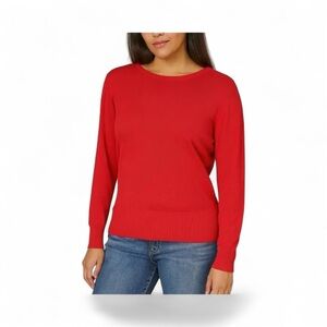 JM Collection Rib-Knit Raglan Sleeve Sweater Red XXL